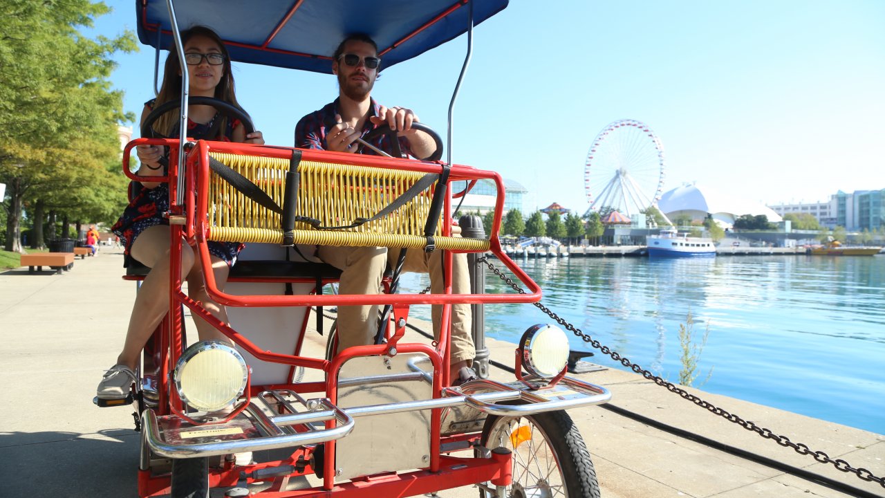 Bike and Roll Chicago Rent Quadcycles 4 wheel Surrey Bikes in Chicago